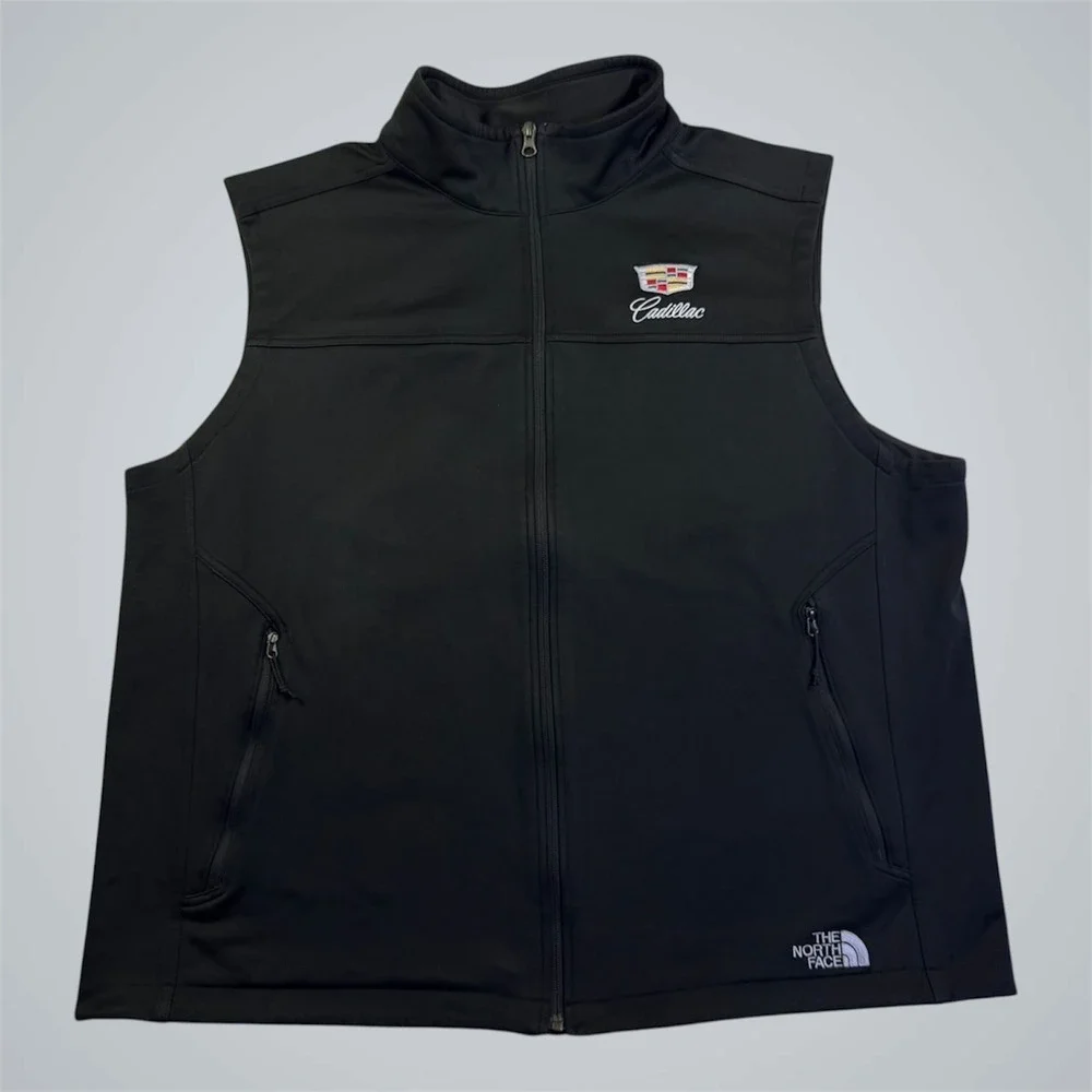 The North Face Mens Cadillac Softshell Vest Black Full Zip Jacket 2XL NF0A3LGZ